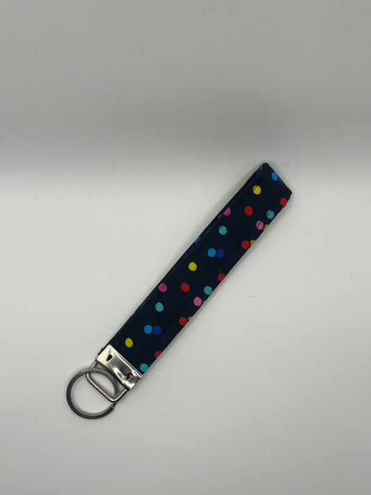 Rainbow Polka Dot Wristlet